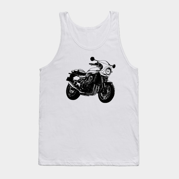 Z900RS Cafe Racer Sketch Art Tank Top by KAM Std